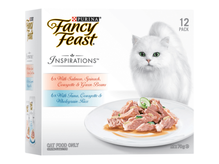 Fancy Feast Inspirations Salmon And Tuna Adult Wet Cat Food 70g x 12 For Discount