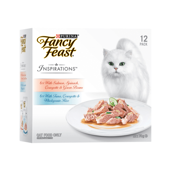 Fancy Feast Inspirations Salmon And Tuna Adult Wet Cat Food 70g x 12 For Discount