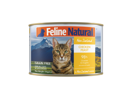 Feline Natural BPA Free & Gelatin Free Canned Cat Food Chicken 170g x 12 Discount