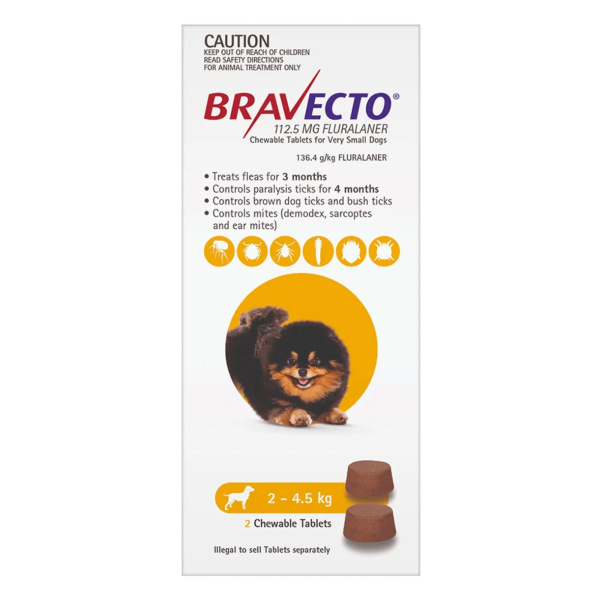 Bravecto Very Small Dog Chews 2-4.5Kg Online