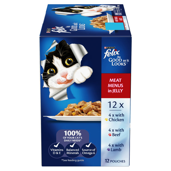 Felix As Good As It Looks Meat Menu Adult Wet Cat Food 85g x 12 For Discount