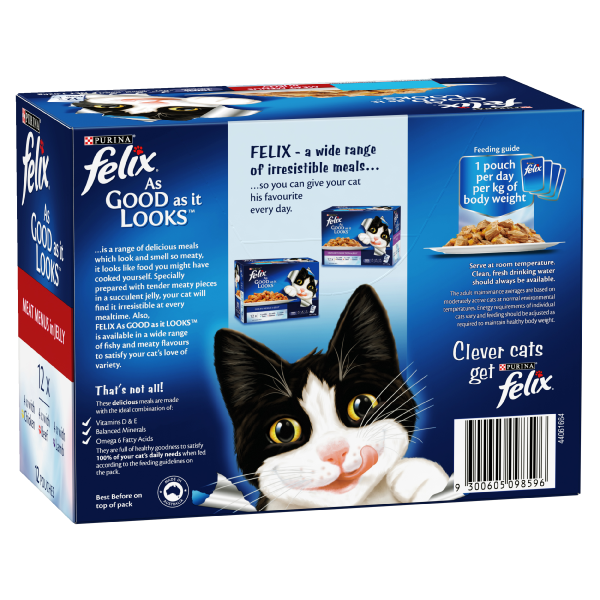 Felix As Good As It Looks Meat Menu Adult Wet Cat Food 85g x 12 For Discount