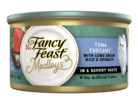 Fancy Feast Medleys Tuna Tuscany With Long Grain Rice And Garden Greens Adult Wet Cat Food 85g x 24 For Discount