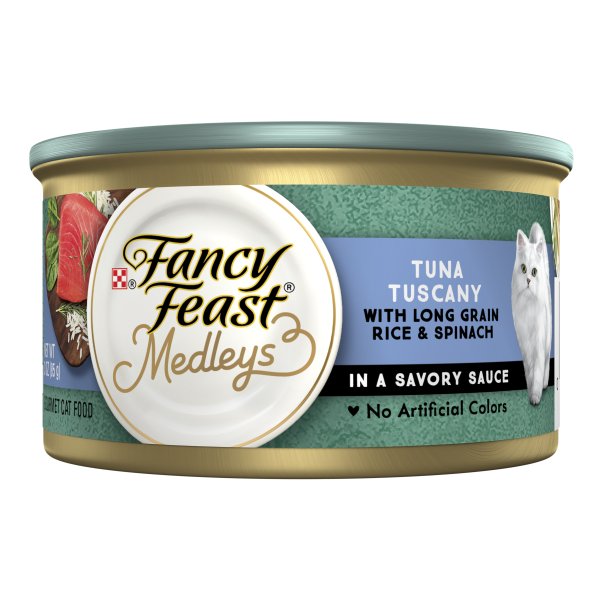 Fancy Feast Medleys Tuna Tuscany With Long Grain Rice And Garden Greens Adult Wet Cat Food 85g x 24 For Discount