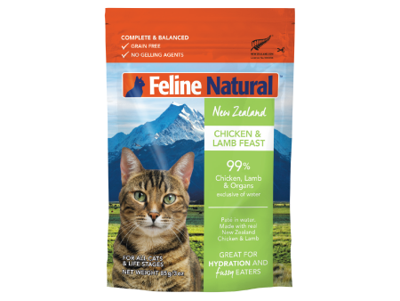 Feline Natural Grain Free Pouches Chicken & Lamb Feast 85g x 12 For Sale