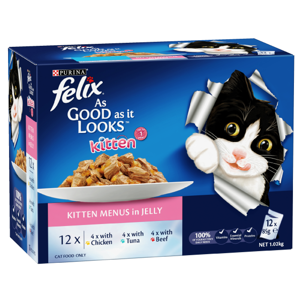 Felix As Good As It Looks Kitten Menu Wet Cat Food 85g x 12 Online Hot Sale