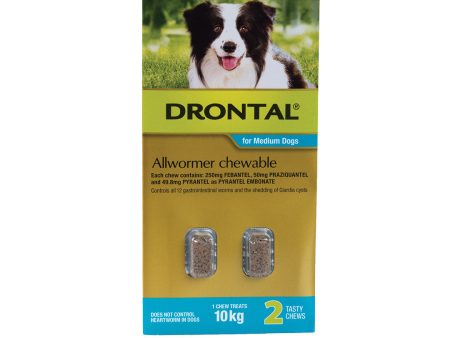 Drontal All Wormer Medium Dog Chews 10Kg 2 Pack Fashion