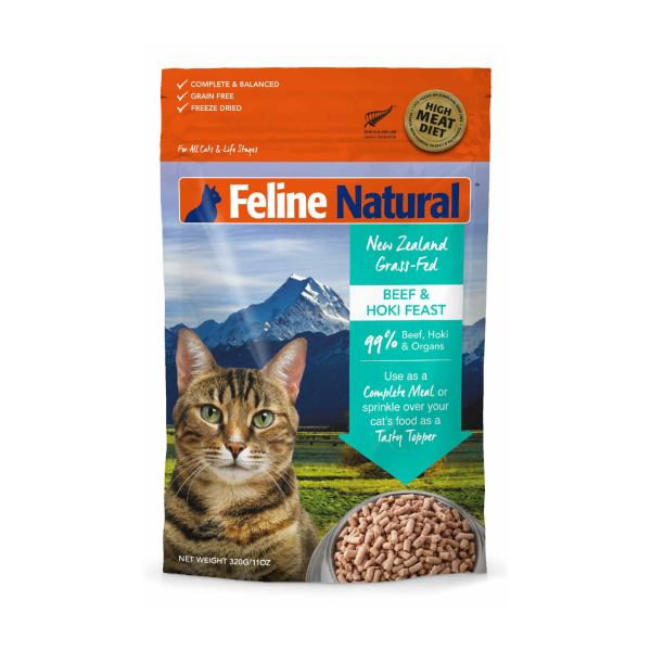 Feline Natural Grain Free Freeze Dried Cat Food Beef & Hoki Hot on Sale