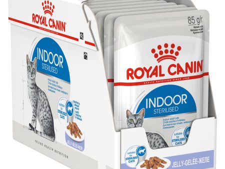 Royal Canin Indoor With Jelly Adult Wet Cat Food Pouches 85g x 12 For Sale