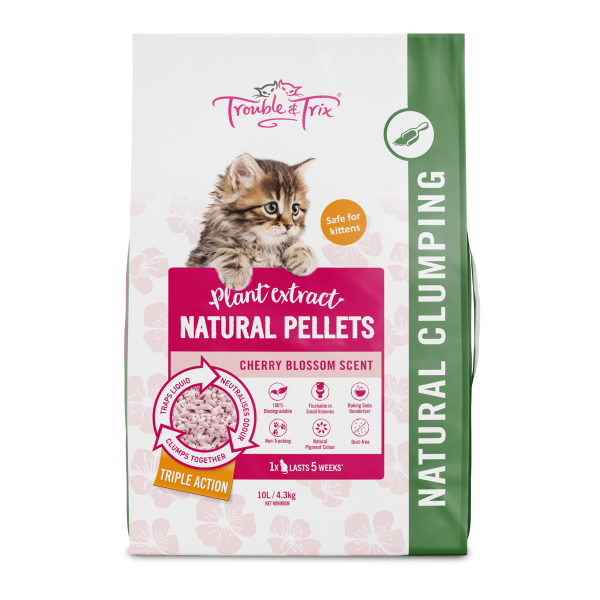 Trouble and Trix Plant Cherry Blossom Extract Natural Cat Litter 10L Online now