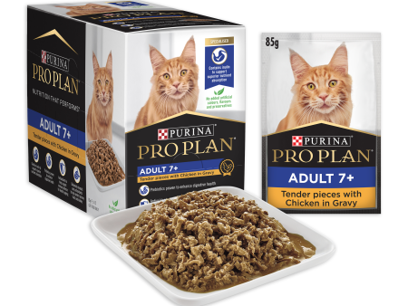 Pro Plan Chicken Senior 7+ Wet Cat Food Pouches 85g x 12 Online