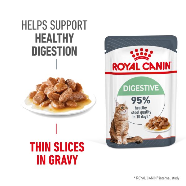 Royal Canin Digestive Care Gravy Adult Wet Cat Food Pouches 85g x 12 on Sale