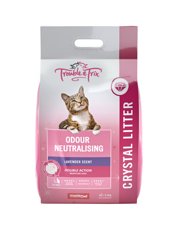 Trouble and Trix Odour Neutralising Lavender Crystal Cat Litter 15L Discount