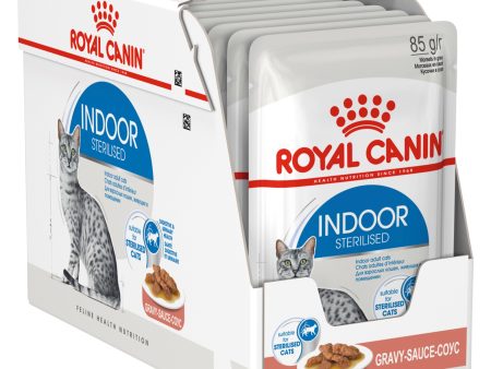 Royal Canin Indoor With Gravy Adult Wet Cat Food Pouches 85g x 12 Online