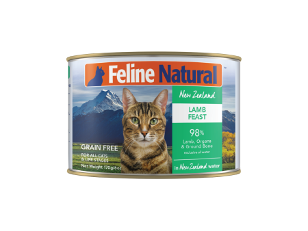 Feline Natural BPA Free & Gelatin Free Canned Cat Food Lamb 170g x 12 Fashion