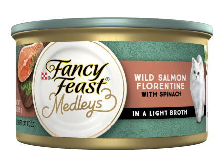 Fancy Feast Medleys Wild Salmon Florentine With Garden Greens Adult Wet Cat Food 85g x 24 Hot on Sale