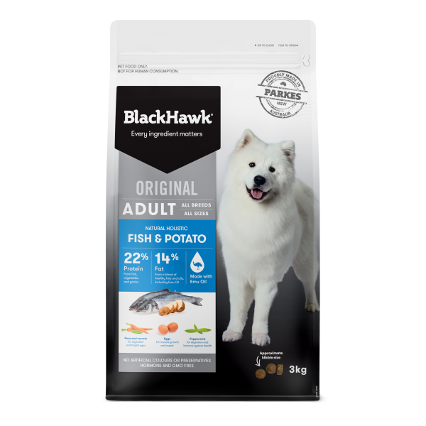 Black Hawk Original Adult Fish and Potato Dry Dog Food Supply