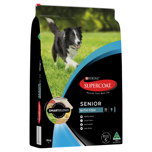 Supercoat Fish Senior Dry Dog Food 18kg For Discount