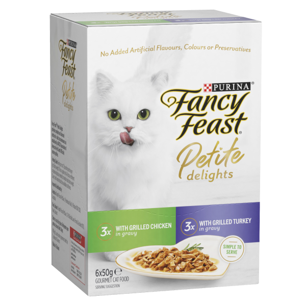 Fancy Feast Petite Delights Chicken Turkey Variety Pack Adult Wet Cat Food 50g x 6 Cheap