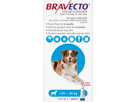 Bravecto Spot On Large Dogs 20-40Kg 1 Pack Online Sale