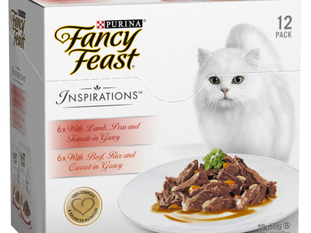 Fancy Feast Inspirations Beef And Lamb Adult Wet Cat Food 70g x 12 Online