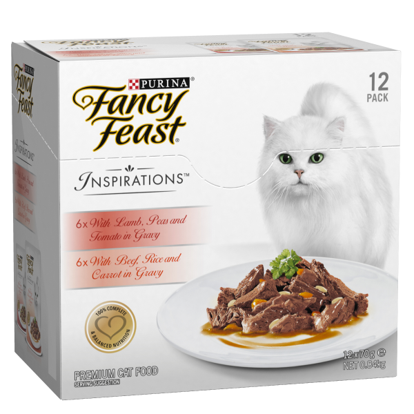 Fancy Feast Inspirations Beef And Lamb Adult Wet Cat Food 70g x 12 Online