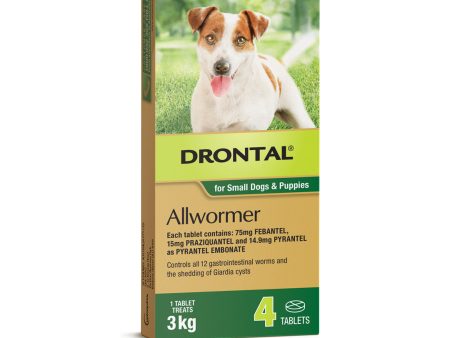 Drontal Allwormer Small Dog and Puppies Tablets 3kg 4 Pack on Sale