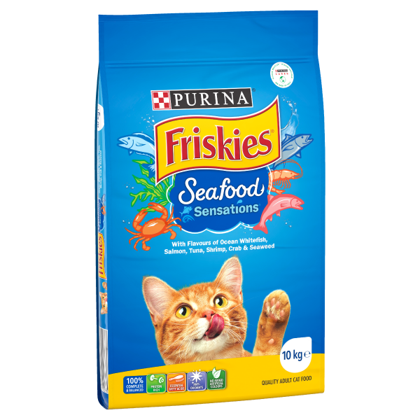 Friskies Seafood Sensations Adult Dry Cat Food 10kg Cheap