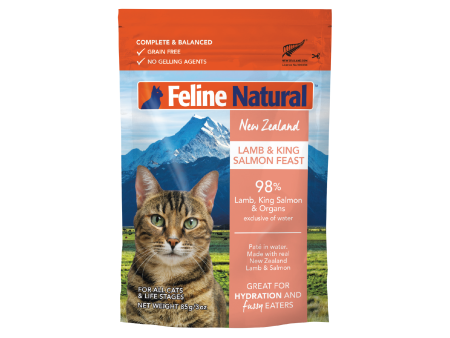 Feline Natural Grain Free Pouches Lamb & Salmon Feast 85g x 12 For Cheap