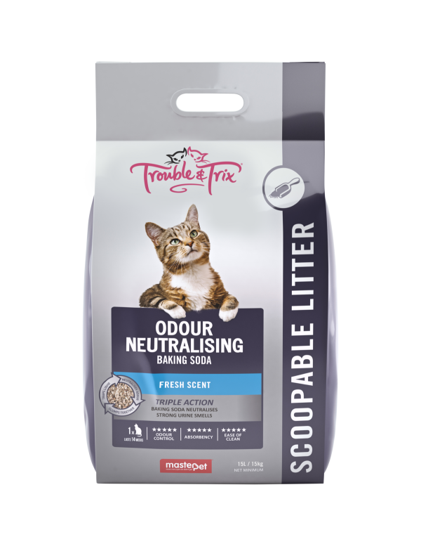 Trouble and Trix Odour Neutralising Baking Soda Clumping Cat Litter 15L For Cheap