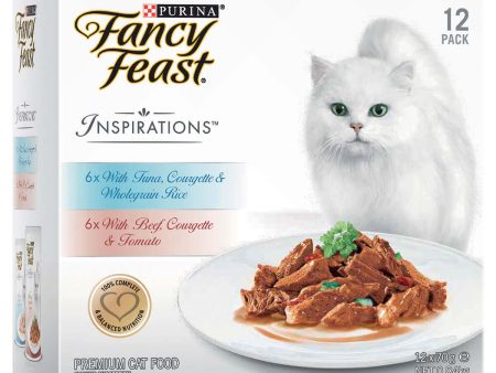 Fancy Feast Inspirations Beef And Tuna Adult Wet Cat Food 70g x 12 Cheap