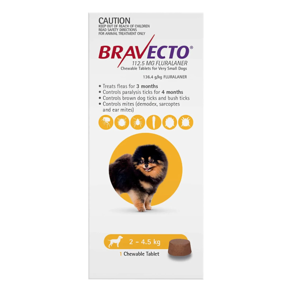 Bravecto Very Small Dog Chews 2-4.5Kg Online