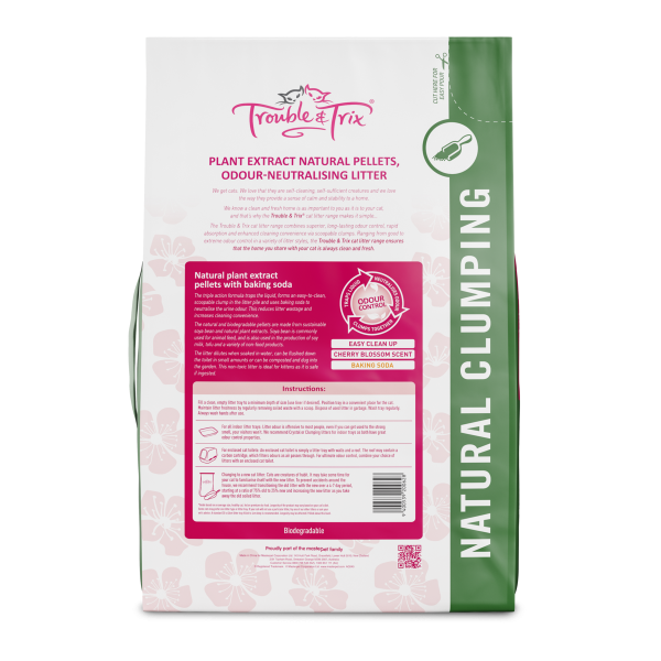 Trouble and Trix Plant Cherry Blossom Extract Natural Cat Litter 10L Online now