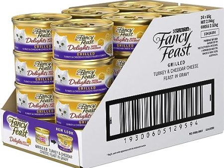 Fancy Feast Delights With Cheddar Grilled Turkey And Cheddar Cheese Feast In Gravy Wet Cat Food 85g x 24 Online Hot Sale