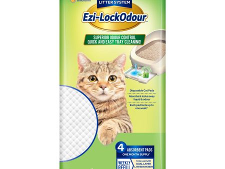 Ezi-LockOdour Dual Layer Cat Litter System Absorbent Cat Pads 4pk For Sale