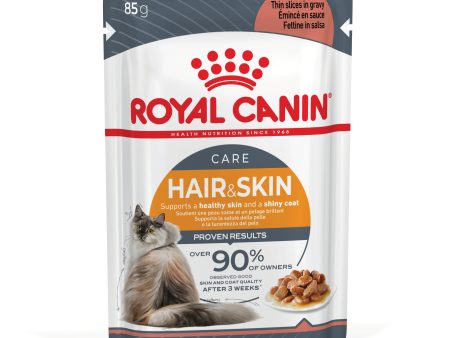 Royal Canin Hair & Skin Gravy Adult Wet Cat Food Pouches 85g x 12 Online Sale