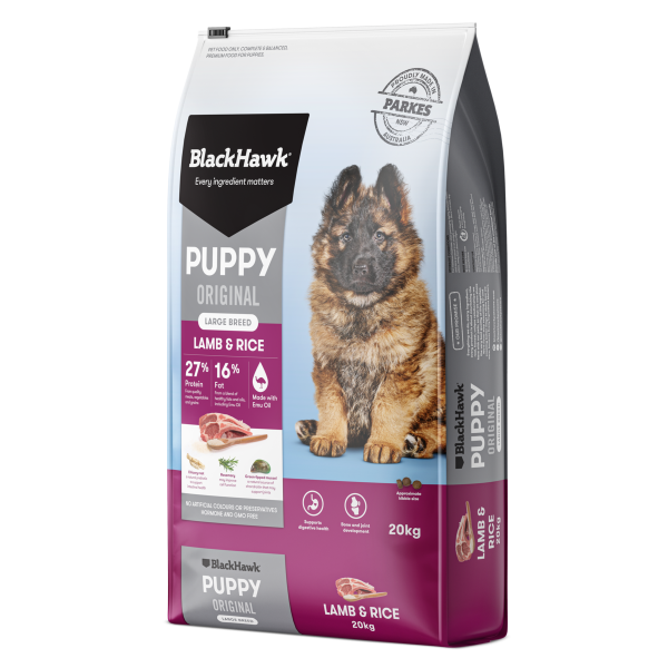 Black Hawk Original Puppy Lamb and Rice Large Breed Dry Dog Food 20kg For Cheap