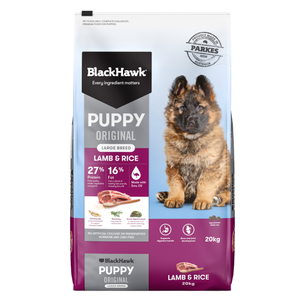 Black Hawk Original Puppy Lamb and Rice Large Breed Dry Dog Food 20kg For Cheap