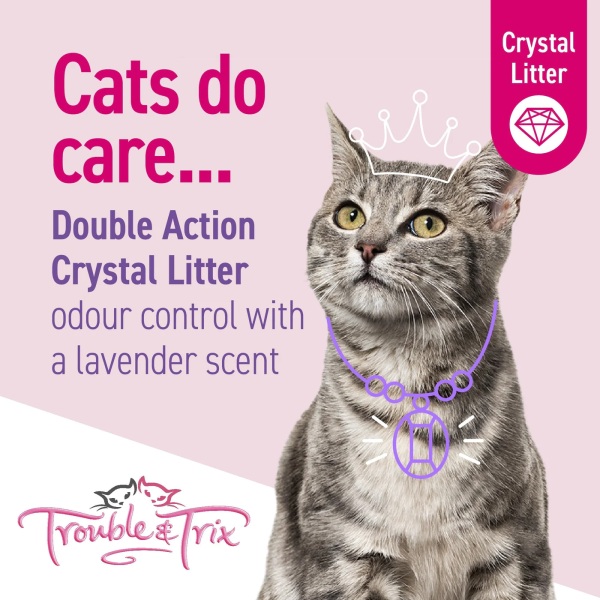 Trouble and Trix Odour Neutralising Lavender Crystal Cat Litter 15L Discount