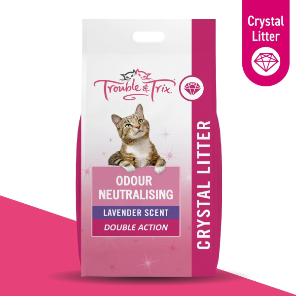 Trouble and Trix Odour Neutralising Lavender Crystal Cat Litter 15L Discount