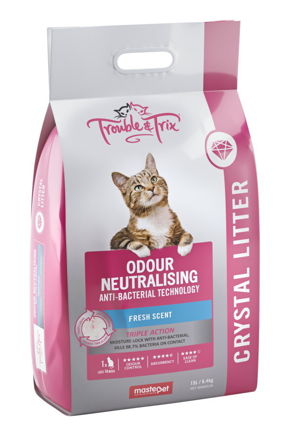 Trouble and Trix Odour Neutralising Anti-Bacterial Crystal Cat Litter 15L Online