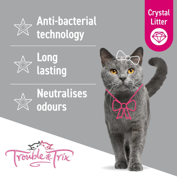 Trouble and Trix Odour Neutralising Anti-Bacterial Crystal Cat Litter 15L Online