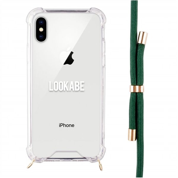 Lookabe Necklace iPhone X Xs gold green loo013 Online now