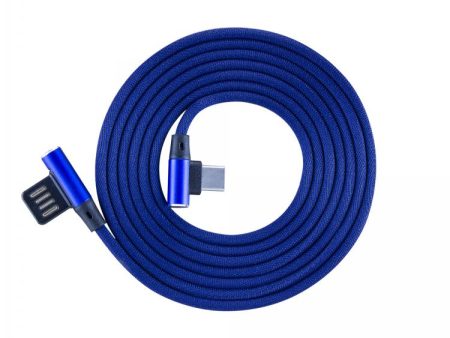 Sbox USB->Type-C 90 m m 1.5m USB-TYPEC-90BL Blue For Sale