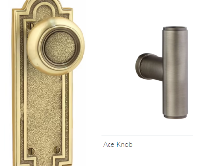 Emtek 8202ACE Privacy , Sideplate Locksets Belmont Non-Keyed 7-1 2 , The Ace Knob Hot on Sale